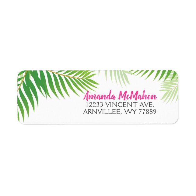 Luau Tropical Foliage Return Address Labels (Front)