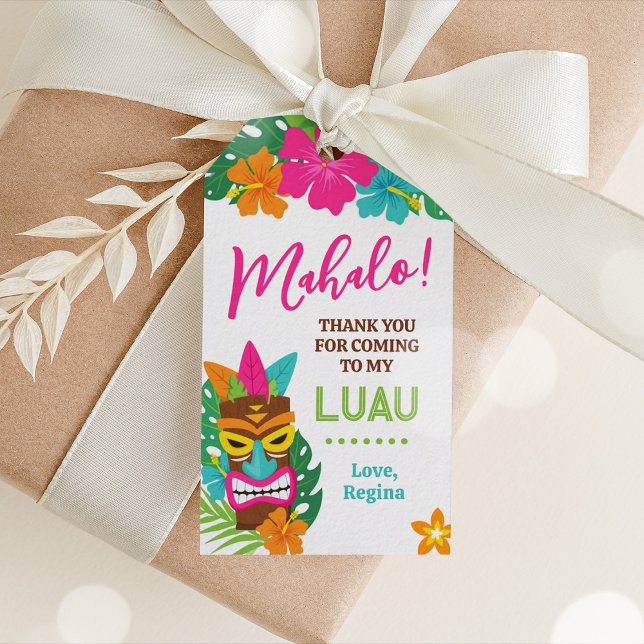 Luau Tropical Tiki Favour Gift Tag (Luau Favor Gift Tag)