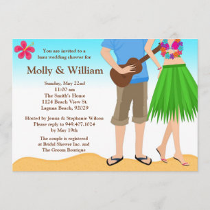 Luau Wedding Shower Invitation Couple