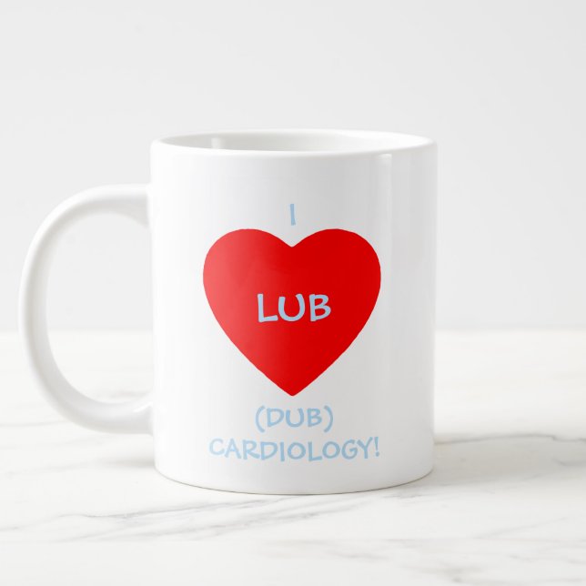 Lub Dub Heart Sounds Funny Cardiologist Large Coffee Mug (Left)