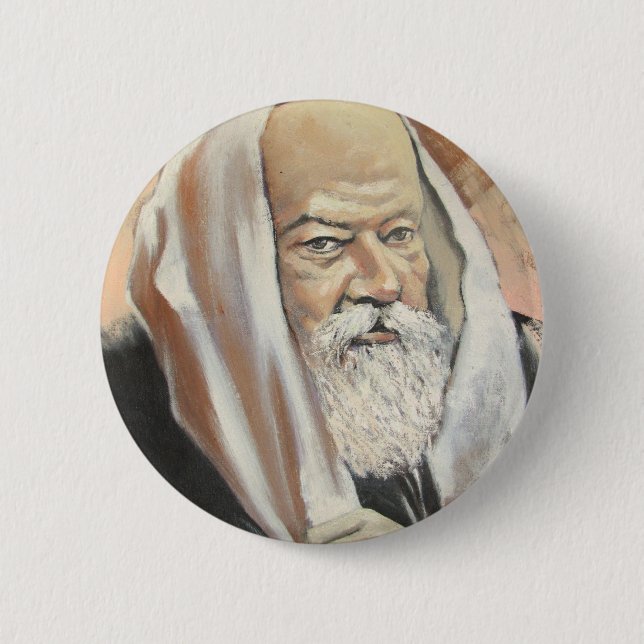 LUBAVITCHER REBBE 6 CM ROUND BADGE (Front)