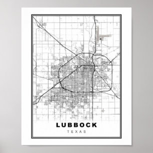 Lubbock Map Poster