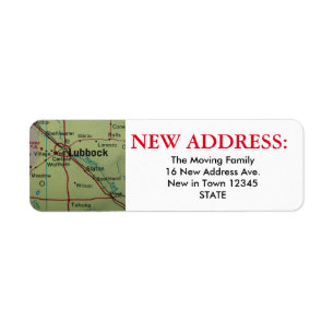 Lubbock New Address Label Return Address Label