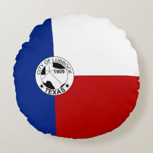 Lubbock (Texas) City flag Round Cushion