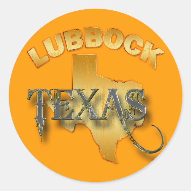 LUBBOCK, TEXAS CLASSIC ROUND STICKER (Front)