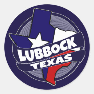 Lubbock Texas flag burst stickers