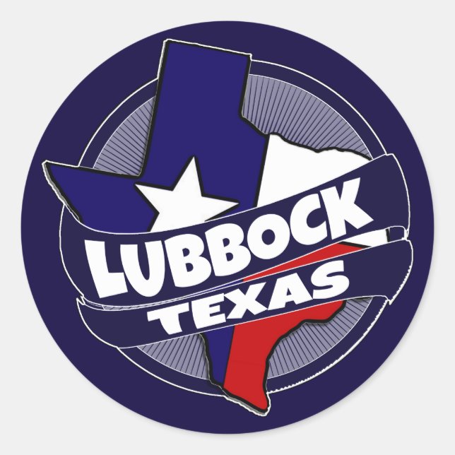 Lubbock Texas flag burst stickers (Front)