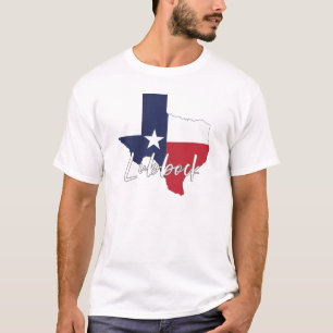 Lubbock, Texas Flag Map Men's White T-Shirt