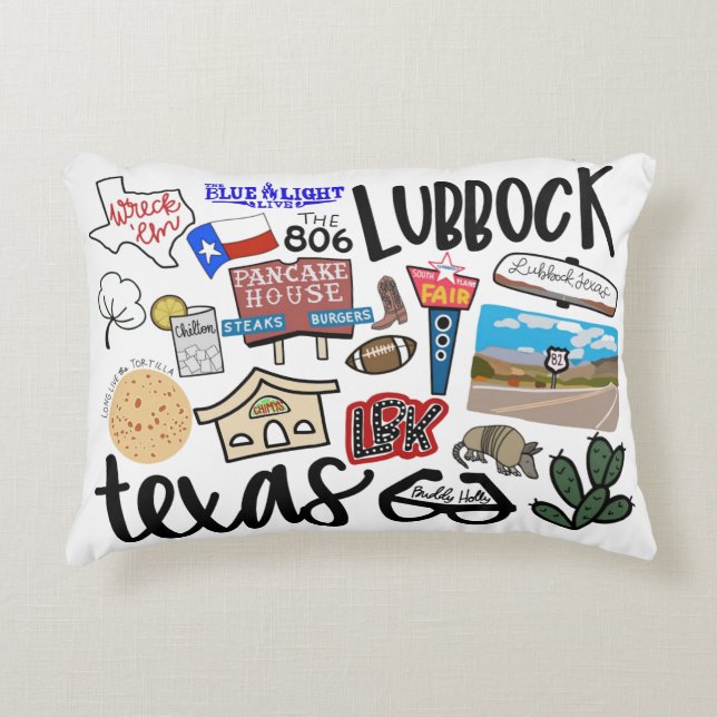 LUBBOCK TEXAS PILLOW (Front)