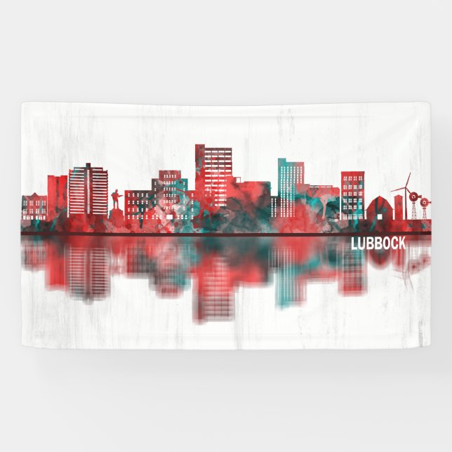 Lubbock Texas Skyline Banner (Horizontal)
