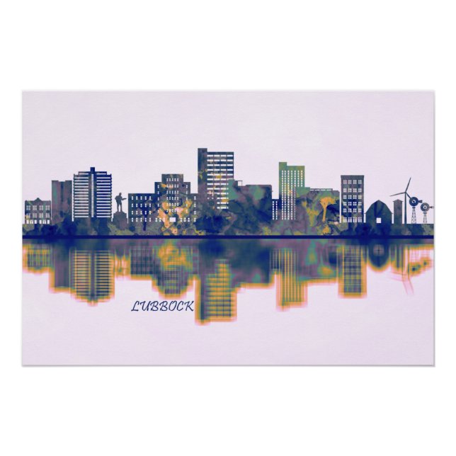 Lubbock Texas Skyline Poster (Front)