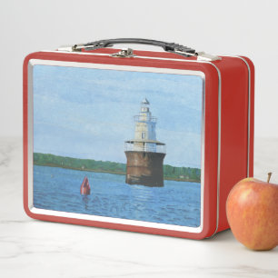 Lubec Channel Lighthosue Painting Metal Lunch Box