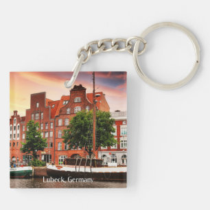 Lubeck Germany cityscape photograph Key Ring