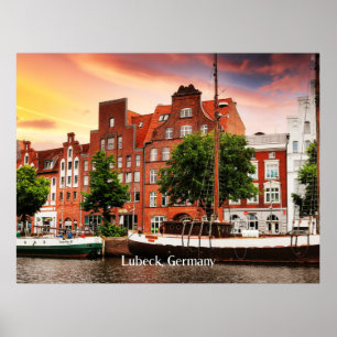 Lubeck Germany cityscape photograph Poster