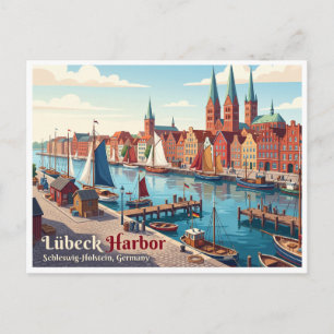 Lübeck Harbour Germany Postcard