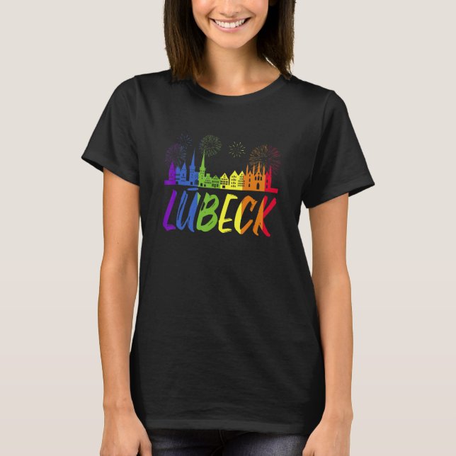 Lübeck Pride Skyline Pride Parade Lübeck T-Shirt (Front)