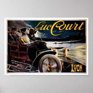 Luc Court Lyon Automobile Ad Vintage Art Poster