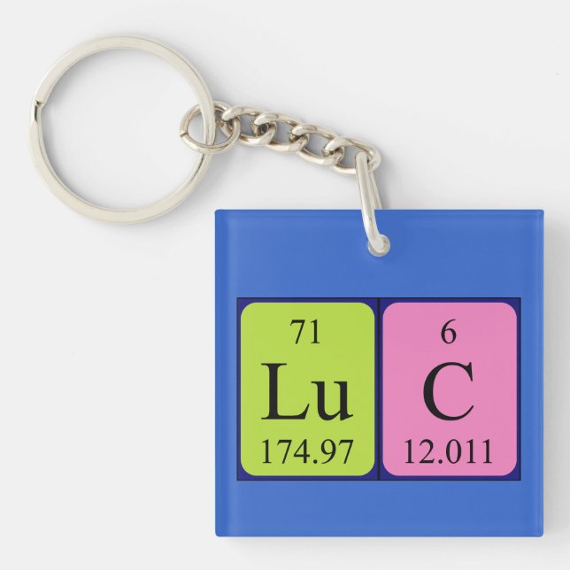 Luc periodic table name keyring (Front)
