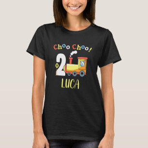 Luca Choo Choo Two Train 2nd Birthday Turning 2 T-Shirt