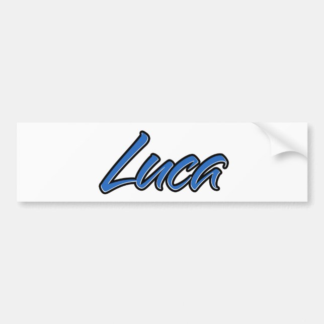Luca Name blue Aufkleber Sticker Autoaufkleber (Front)