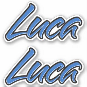 Luca name blue sticker Sticker Sticker Sticker