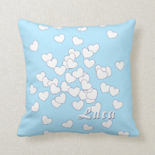 Luca - Name Template, Light Blue, Kids, Nursery Cushion