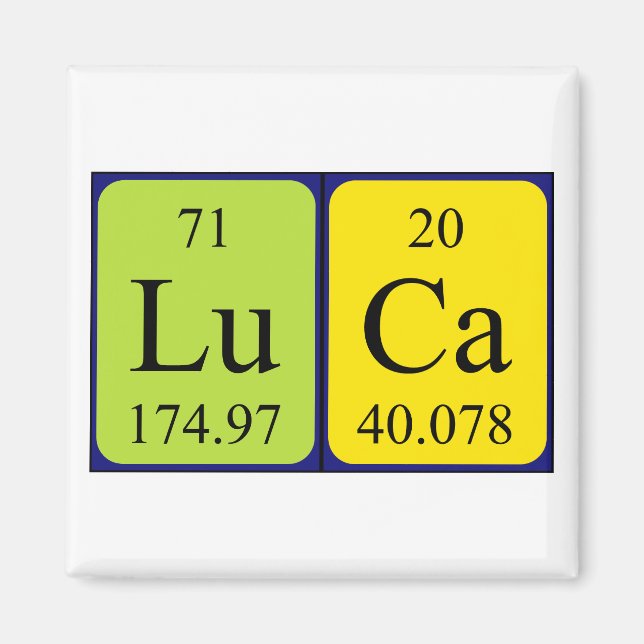 Luca periodic table name magnet (Front)