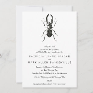 Lucanus Metallicus Beetle Invitation