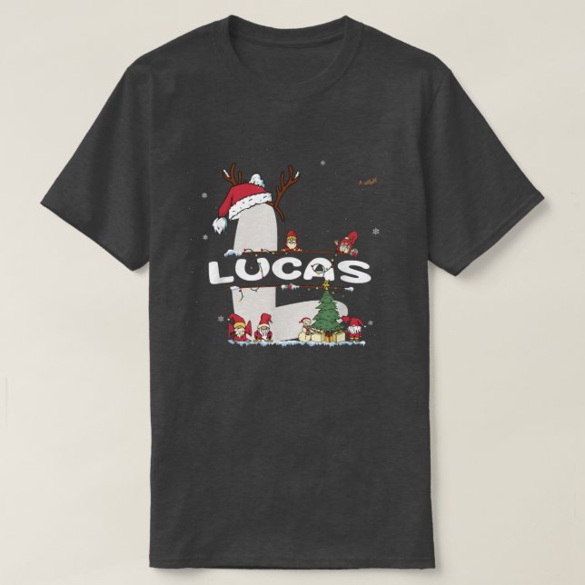Lucas Christmas  w Lucas Name for funny Xmas  T-Shirt (Design Front)
