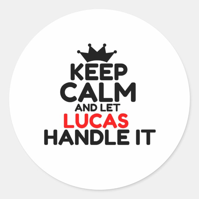 LUCAS CLASSIC ROUND STICKER (Front)
