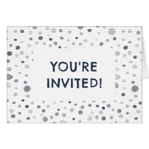 Lucas Confetti Watercolor Dots Birthday Invite