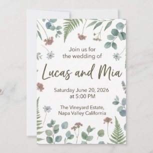 Lucas & Mia Vineyard Wedding Invitation