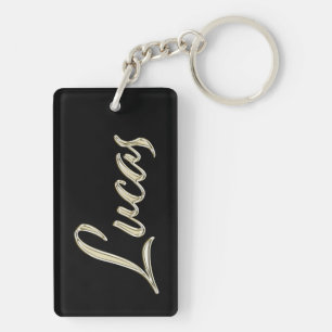 Lucas name whitegold key trailer ring