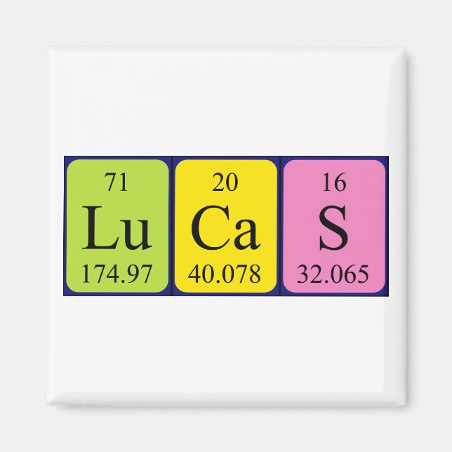 Lucas periodic table name magnet (Front)