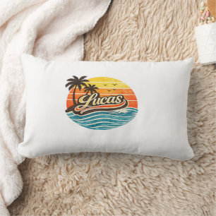Lucas Retro Sunset Name Design Lumbar Cushion
