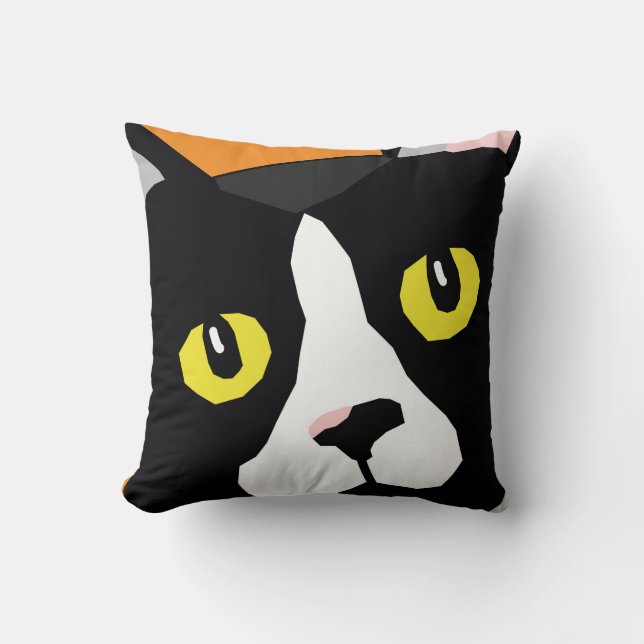 Lucas the cat pop art-style cushion (Front)