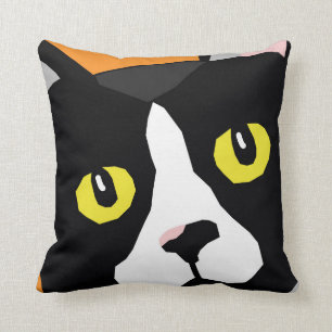 Lucas the cat pop art-style cushion