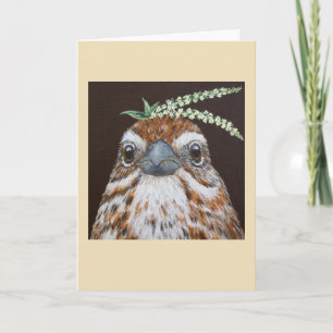 Lucas the song sparrow card