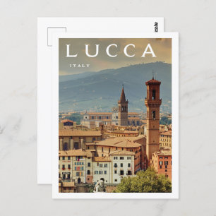 Lucca Italy Vintage Famous Travel Place  Postcard