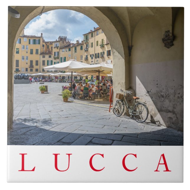 Lucca Piazza Anfiteatro view ceramic tile (Front)