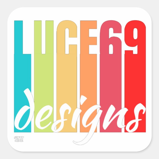 "LUCE69 DESIGNS" logo    Square Sticker (Front)