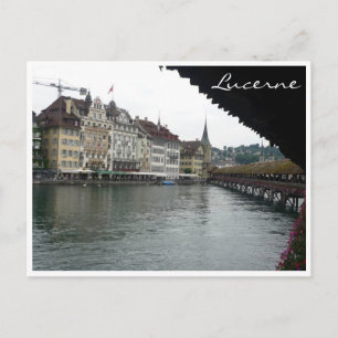 lucerne bridge view postcard