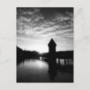 Lucerne Chapel Bridge sunrise Postcard