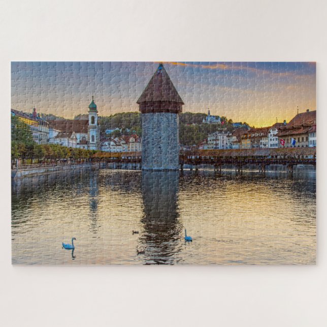 Lucerne, Switzerland at Dusk Jigsaw Puzzle (Horizontal)