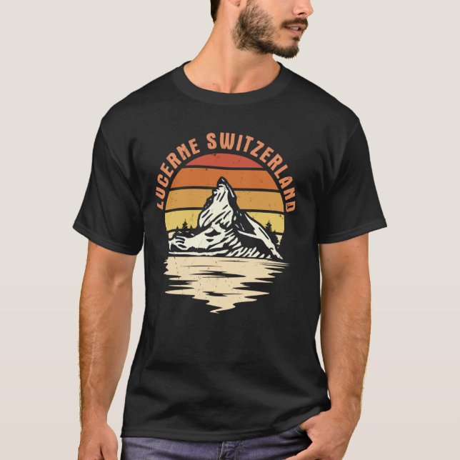 Lucerne Switzerland Attraction Swiss Mountains Swi T-Shirt (Front)