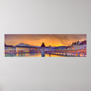 Lucerne Switzerland HDR Panoramic photography Poster