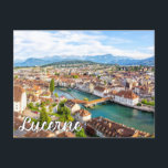 Lucerne, Switzerland Postcard<br><div class="desc">This scenic travel postcard features a photograph of the beautiful European city of Lucerne,  Switzerland. This delightful greeting would be ideal for best of friends and family.</div>
