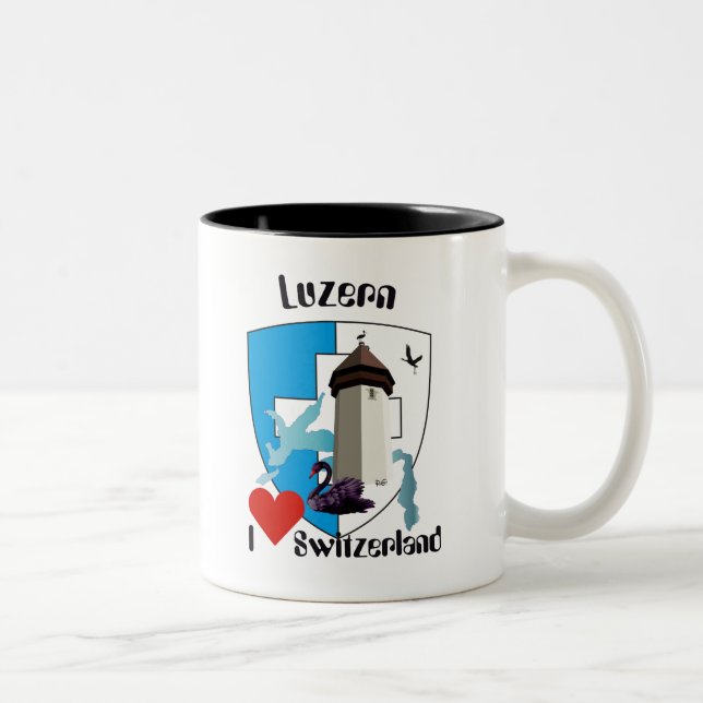 Lucerne Switzerland Two-Tone Coffee Mug (Right)