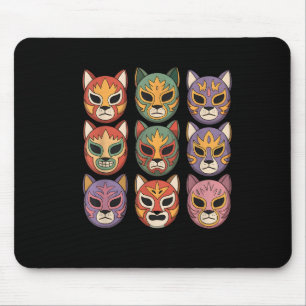 Lucha Libre Cat Mask Funny Luchador Mask Gato Mouse Pad