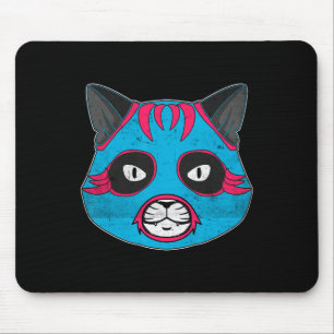 Lucha Libre Cat Wears Luchador Wrestling Mask Mouse Pad